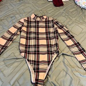 Plaid shein bodysuit